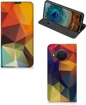 Smartphone Hoesje Nokia X20 | X10 Leuk Book Case Polygon Color