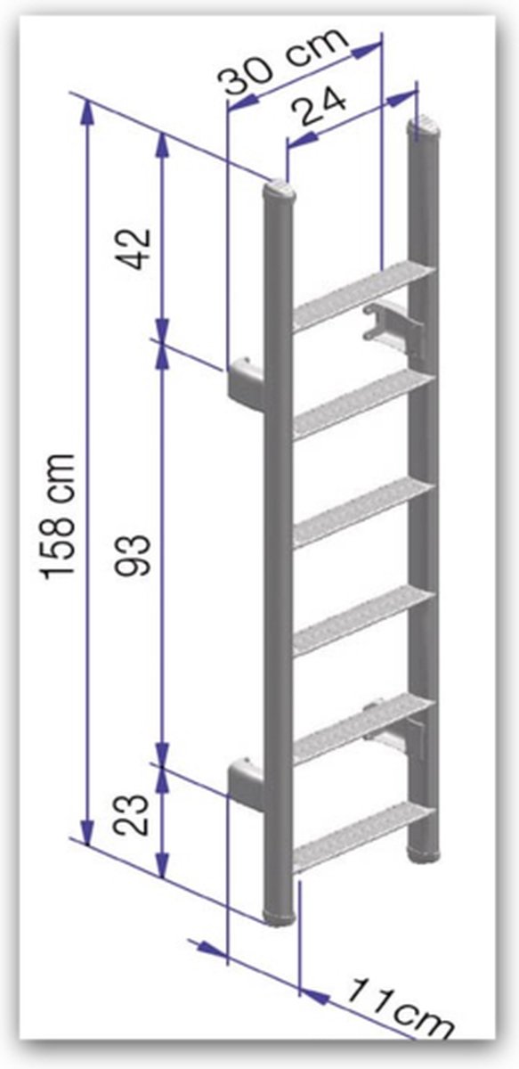 Thule Ladder Deluxe Ladder met 6 treden en ovale ladderbomen