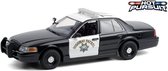 Ford Crown Victoria Police Interceptor 2008 "California Highway Patrol" Zwart / Wit 1-24 Greenlight Collectibles