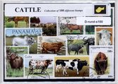Runderen – Luxe postzegel pakket (A6 formaat) - collectie van 100 verschillende postzegels van runderen – kan als ansichtkaart in een A6 envelop. Authentiek cadeau - kado - kaart -