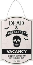 Something Different Wandbord/Wanddecoratie 30cm Dead & Breakfast Creme/Zwart