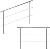 Monzana Trapleuning - Roestvrij staal - 160 cm - 2 Stutten