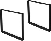 Emuca Set met twee rechthoekige tafelpoten Square, breedte 800 mm, zwartgelakt