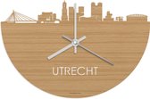 Skyline Klok Utrecht Bamboe hout - Ø 40 cm - Woondecoratie - Wand decoratie woonkamer - WoodWideCities