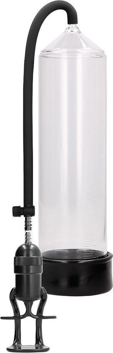 Pumped Deluxe Beginners Penis Pomp met Trekkergrip Inclusief Siliconen Penisring - 30 cm - Zwart