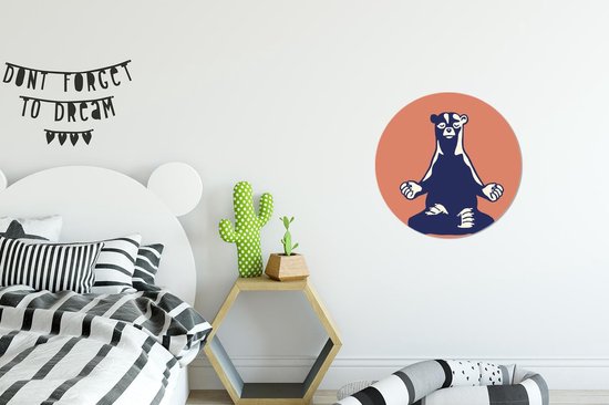 Cercle mural - Plastique - Design - Ours - Méditation - ⌀ 30 cm - Cercle mural
