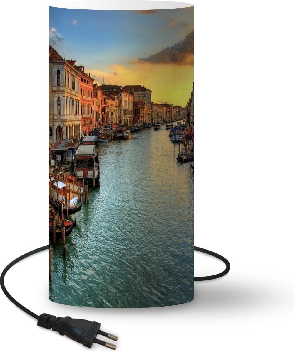 Lamp - Nachtlampje - Tafellamp slaapkamer - Venetië - Zonsondergang - Italië - 54 cm hoog - Ø24.8 cm - Inclusief LED lamp