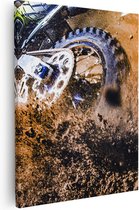 Artaza - Canvas Schilderij - Motorcross Wiel Met Modder - 40x50 - Foto Op Canvas - Canvas Print