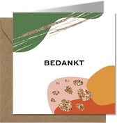 Tallies Cards - greeting - ansichtkaarten - Bedankt - Abstract  - Set van 4 wenskaarten - Inclusief kraft envelop - bedankkaart - bedankt - 100% Duurzaam