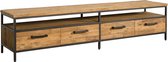 Tv-meubel | livorno | gerecycled teakhout | wit | 200 x 40 x 45(h) cm
