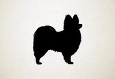 Papillon - Silhouette hond - M - 61x60cm - Zwart - wanddecoratie