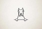 Argentijnse dog - Dogo Argentino - hond met pootjes - XS - 19x20cm - Zwart - wanddecoratie