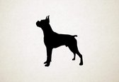 Boxer - Silhouette hond - XS - 26x23cm - Zwart - wanddecoratie