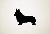 Cardigan Welsh Corgi - Silhouette hond - M - 60x78cm - Zwart - wanddecoratie