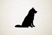 Goberian - Silhouette hond - M - 60x65cm - Zwart - wanddecoratie