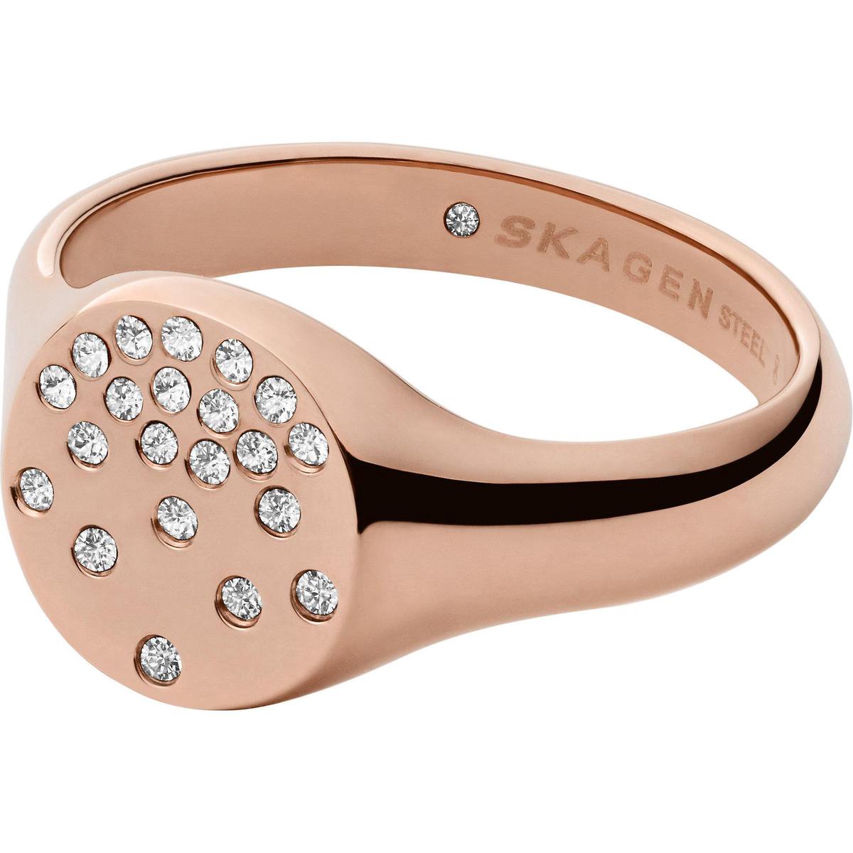 Skagen Dames Dames Ring Stainless Steel Glass Stone 56 Roségoud 32018396