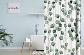 Su.B.dgn Douchegordijn 180x200 polyester badkamer douchegordijn wasbaar met 12 ringen | Klein Groen Blad
