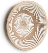 Kave Home - Melisa wandpaneel massief houten mungur met witte strepen Ø 49 cm