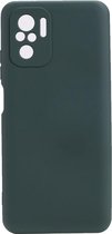 Shop4 - Xiaomi Redmi Note 10 Hoesje - Zachte Back Case Mat Donker Groen