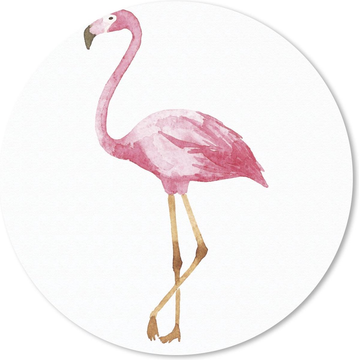 Muismat rond 40x40 cm - Mousepad Flamingo - Waterverf - Roze - Ronde muismatten