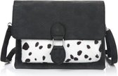 Schouder- crossbodytasje  clutch Cheetah Black white