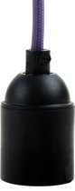 Snoerboer E27 fitting - kunststof - zwart mat