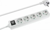 Stopcontactenstrip 5 Tomas met Interruptor NIMO MEL-003 1E:3S Blanco