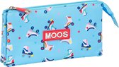 Pennenetui met 3 vakken Rollers Moos Multicolour Licht Blauw