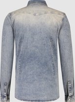 Purewhite -  Heren Slim Fit    Overhemd  - Blauw - Maat M