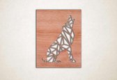 Line Art - Wolf vierkant 5 - XS - 30x24cm - Multiplex - geometrische wanddecoratie