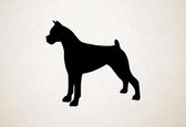 Silhouette hond - Boxer - XS - 25x27cm - Zwart - wanddecoratie