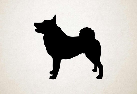 Silhouette hond - Norwegian Elkhound - Noorse elandhond - L - 75x80cm - Zwart - wanddecoratie
