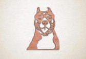 Wanddecoratie - Hond - Pitbull - XS - 30x23cm - Multiplex - muurdecoratie - Line Art