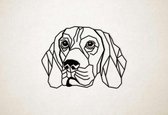 Line Art - Hond - Beagle - L - 80x109cm - Zwart - geometrische wanddecoratie