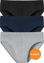 SCHIESSER 95/5 Essentials supermini slips (3-pack) - zwart - blauw en grijs -  Maat: XXL