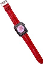 Apple Watch 38/40MM Leren Bandje - Horloge Bandje - Gesp Sluiting- Polsband - Kunstleer - Apple Watch 1 / 2 / 3 / 4 / 5 / 6 / SE - Rood