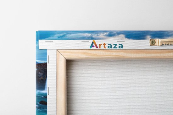 Artaza - Peinture Sur Toile - Chutes d'eau Dans L' Water Blauw Vert - 100x50 - Groot - Photo Sur Toile - Impression Sur Toile