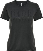 Only T-shirt Onllucy Life Reg S/s Bling Top Box 15242247 Black/dark Dames Maat - L