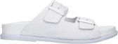 Tango | Hazel 1-b white leather footbed sandal - white sole | Maat: 36