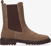 Tango | Bee 511-c taupe suede chelsea boot - dk brown sole/studs | Maat: 38