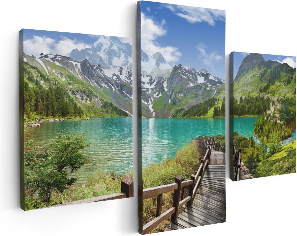 Tableau toile triptyque montagne des Alpes