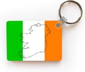 Sleutelhanger - Vorm van Ierland met de kleuren van de vlag van Ierland - Uitdeelcadeautjes - Plastic