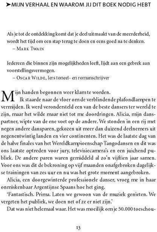 Persoonlijk verhaal van de auteur over de '4-urige werkweek' en dansen met Alicia.