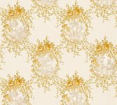 A.S. Création behangpapier bloemen goud en beige - AS-344993 - 53 cm x 10,05 m