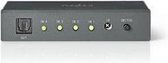 Nedis Digitale Audio-Switch - 4-wegs - Input: 4x TosLink - Output: 1x TosLink - Afstandsbediening / Manueel - ABS / Metaal - Donkergrijs