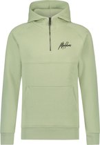 Malelions Men Half Zip Hoodie - Sage Green - S