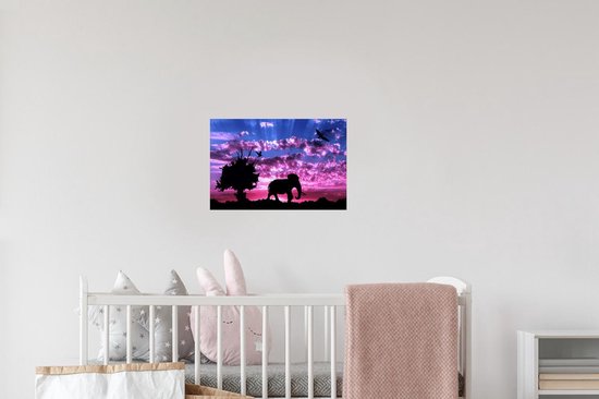 Stickers Stickers muraux - Éléphant - Vogel - Arbre - 30x20 cm - Feuille adhésive