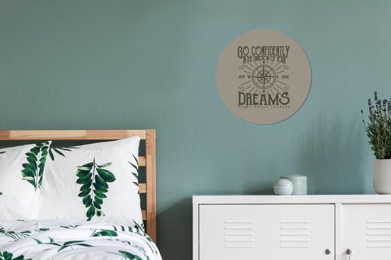 Cercle mural - Cercle mural - Vintage - Boussole - Rêves - Aluminium - ⌀ 30 cm - Intérieur et extérieur