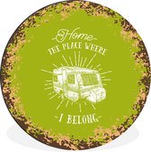 Cercle mural - Aluminium - Vintage - Caravane - Vert - ⌀ 60 cm