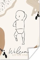 Poster Geboorte - Welcome little one - Quotes - Spreuken - Baby - 80x120 cm
